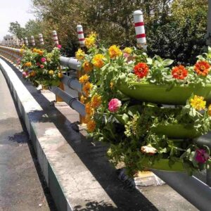 فلاور باکس خورجینی نیم‌ گرد گلدان پالونی P-2-T