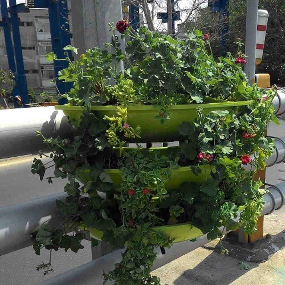 فلاور باکس خورجینی نیم‌ گرد گلدان پالونی P-2-T