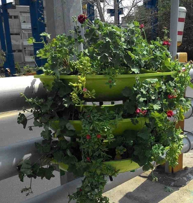 4-20 فلاور باکس خورجینی نیم گرد گلدان پالونی P-2-T